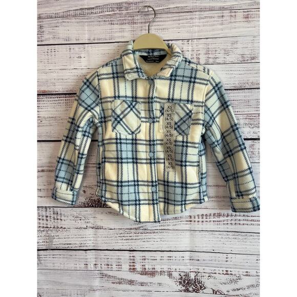 Members mark Other - Members Mark Girls Sherpa Lined Shacket Blue Cream Size XS (4/5) NWT